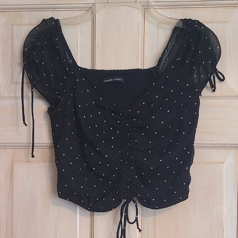 Abercrombie & Fitch Polka Dot Crop Top Blouse S